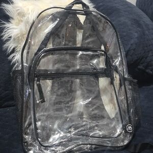 Clear Backpack with Black Trim